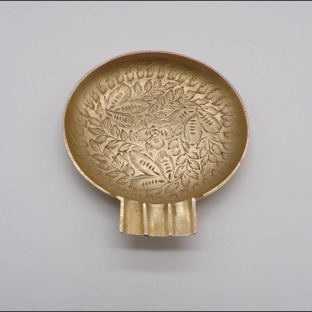 Beautiful Decorative Brass Dish with Leaf Design